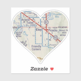 Adesivo Mapa da Vintagem da Arizona Eloy