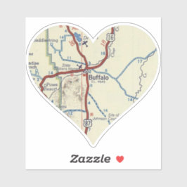 Adesivo Mapa da Vintagem de Buffalo Wyoming