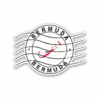 Adesivo Mapa das Bermudas, Carimbo de Passaporte Postal