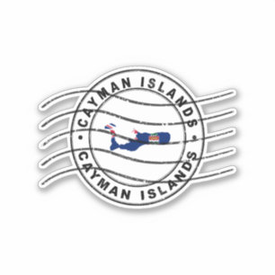 Adesivo Mapa das Ilhas Cayman, Cartaz do Passaporte Postal