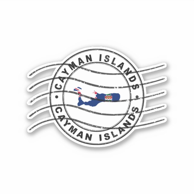 Adesivo Mapa das Ilhas Cayman, Cartaz do Passaporte Postal (Frente)