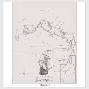 Adesivo Mapa das Ilhas Turcas e Caicos