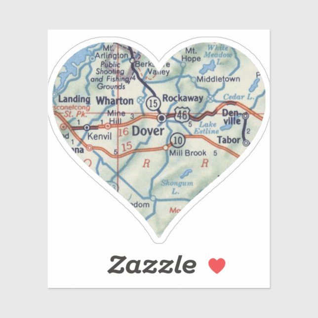 Adesivo Mapa de 50 NJ do Dover (Folha)