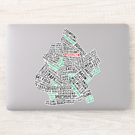 Adesivo Mapa de Arte do Brooklyn Nova Iorque