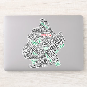 Adesivo Mapa de Arte do Brooklyn Nova Iorque