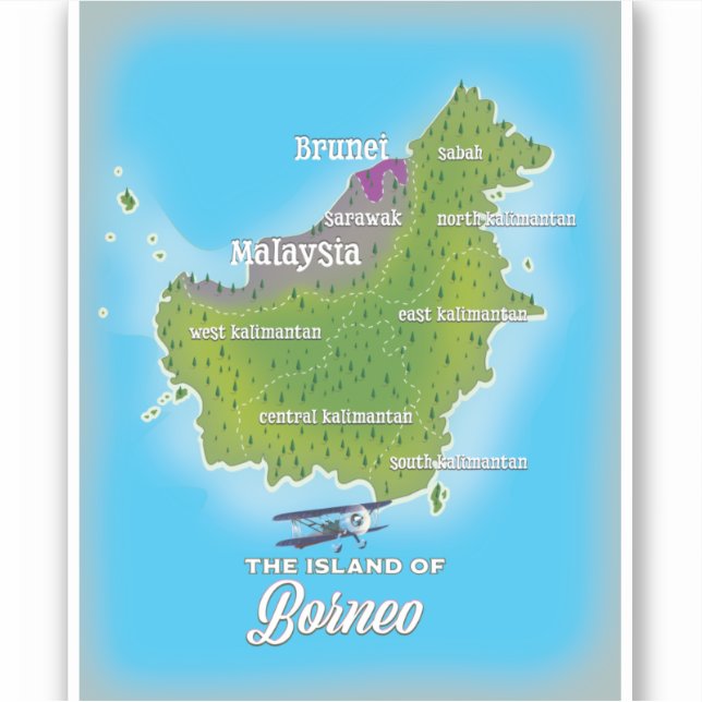 Adesivo Mapa de Bornéu (Frente)