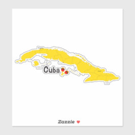 Adesivo Mapa de Cuba e Maracas