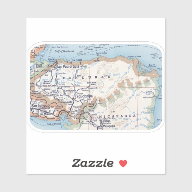 Adesivo Mapa de Honduras (Folha)