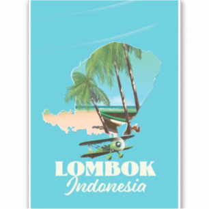 Adesivo Mapa de Lombok na Indonésia