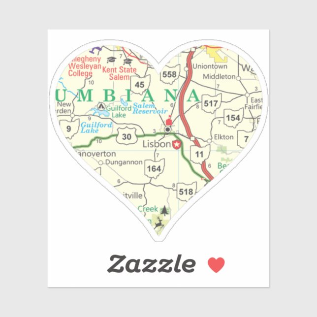 Adesivo Mapa de Ohio de Lisboa (Folha)