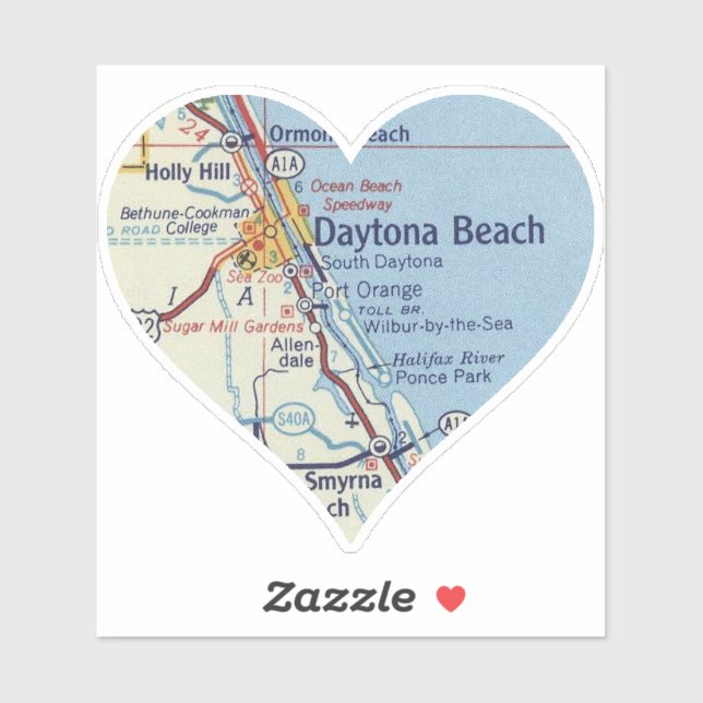 Adesivo Mapa de Praia do Heart Daytona (Folha)