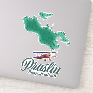 Adesivo Mapa de Praslin Seychelles