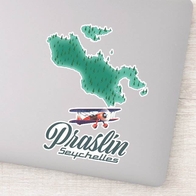 Adesivo Mapa de Praslin Seychelles (Detalhe)