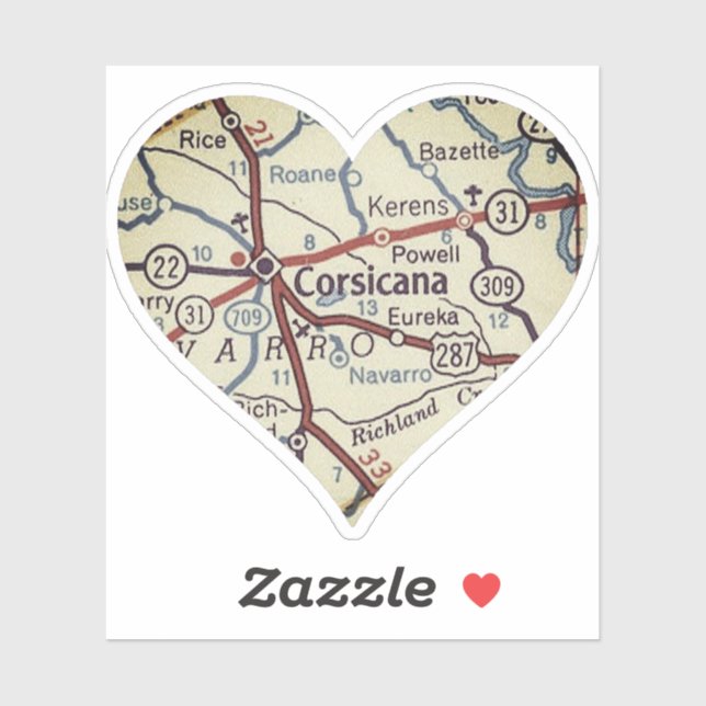 Adesivo Mapa de produtos do Texas Córsega (Folha)