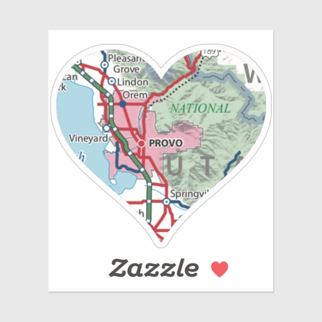 Adesivo Mapa de Provo Utah (Folha)