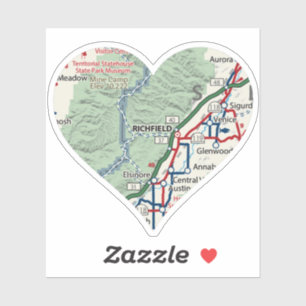 Adesivo Mapa de Richfield Utah