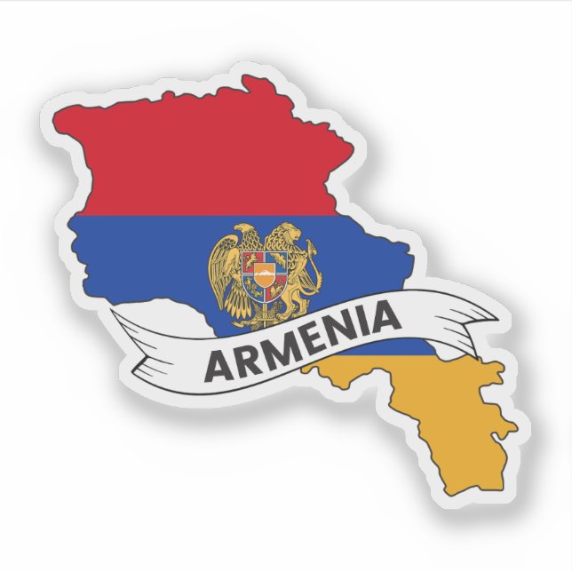 Adesivo Mapa de Sinalizador da Armênia (Frente)