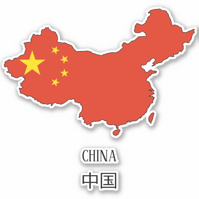 Adesivo Mapa de Sinalizador da China (Frente)