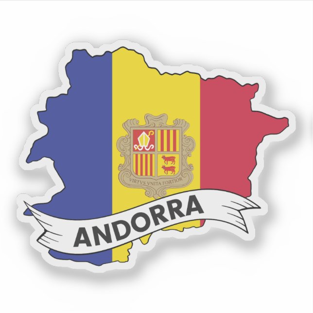 Adesivo Mapa de Sinalizador de Andorra (Frente)