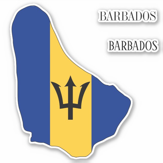 Adesivo Mapa de Sinalizador de Barbados (Frente)