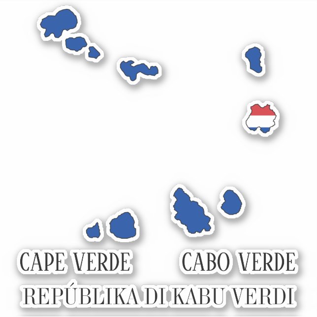 Adesivo Mapa de Sinalizador de Cabo Verde (Frente)