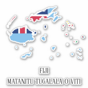 Adesivo Mapa de Sinalizador de Fiji