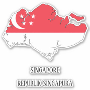 Adesivo Mapa de Sinalizador de Singapura