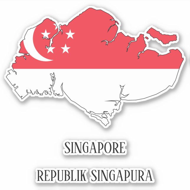 Adesivo Mapa de Sinalizador de Singapura (Frente)