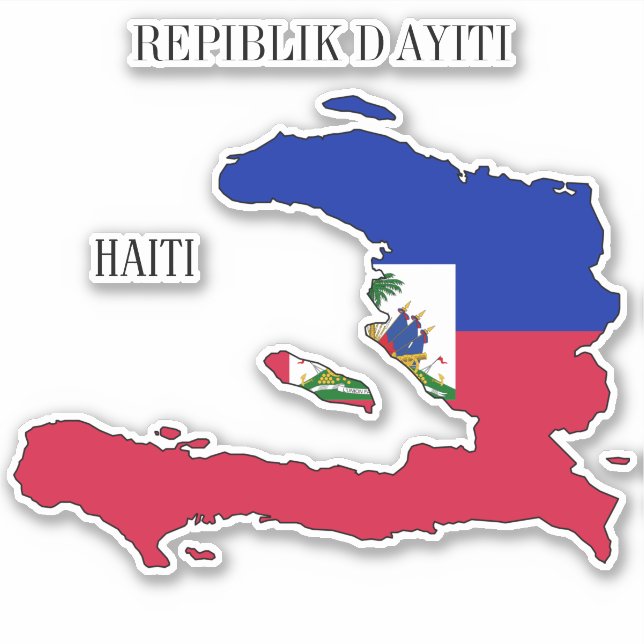 Adesivo Mapa de Sinalizador do Haiti (Frente)