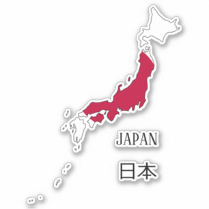 Adesivo Mapa de Sinalizador do Japão