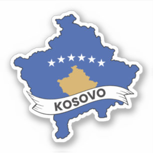 Adesivo Mapa de Sinalizador do Kosovo