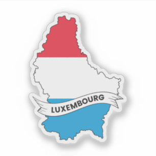 Adesivo Mapa de Sinalizador do Luxemburgo