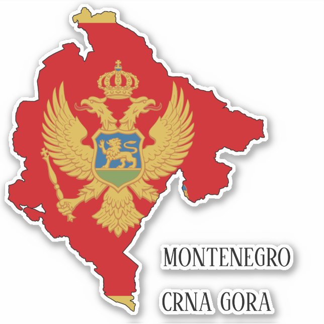 Adesivo Mapa de Sinalizador do Montenegro (Frente)