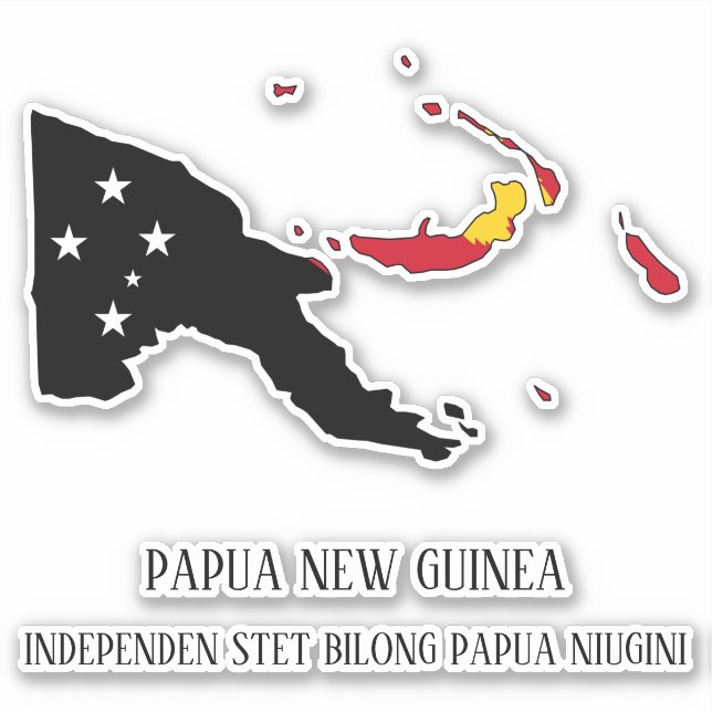 Adesivo Mapa de Sinalizador Papua-Nova Guiné (Frente)