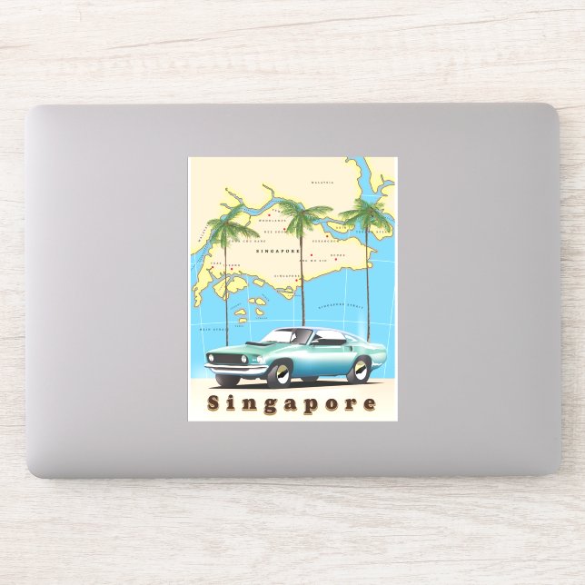 Adesivo mapa de Singapura (Computador)