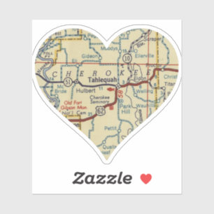 Adesivo Mapa de Tahlequah OK