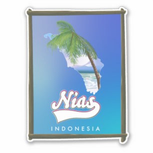 Adesivo Mapa de viagem da Ilha Sumba Indonésia