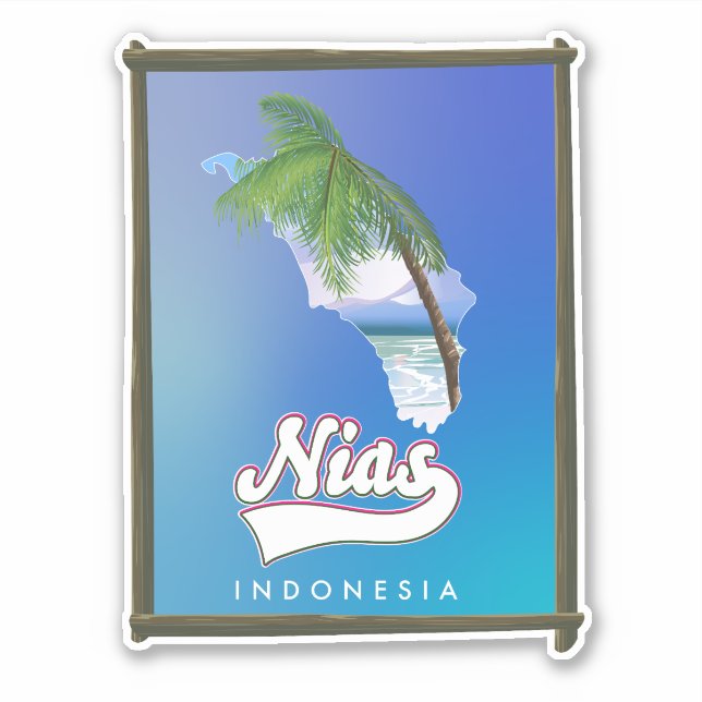 Adesivo Mapa de viagem da Ilha Sumba Indonésia (Frente)