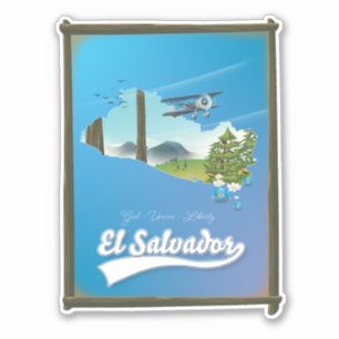 Adesivo Mapa de viagem de El Salvador