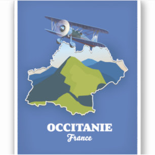 Adesivo mapa de viagem Occitanie França