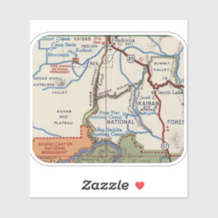 Adesivo Mapa de Vintagem do Monumento Nacional de Primaver