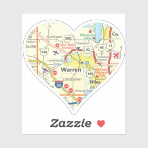 Adesivo Mapa de Warren Ohio
