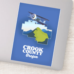 Adesivo mapa do Condado de Crook Oregon