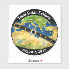 Adesivo Mapa do Eclipse Solar Total de 2027