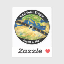 Adesivo Mapa do Eclipse Solar Total de 2027