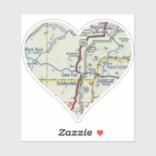 Adesivo Mapa do Forte de Cove Utah