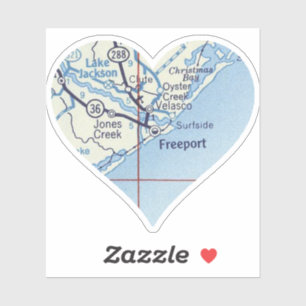 Adesivo Mapa do Freeport Texas Vintage