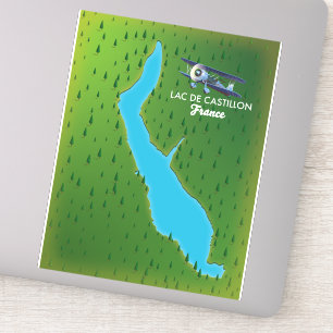 Adesivo Mapa do Lac de Castillon França