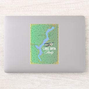 Adesivo Mapa do lago de Orta Itália