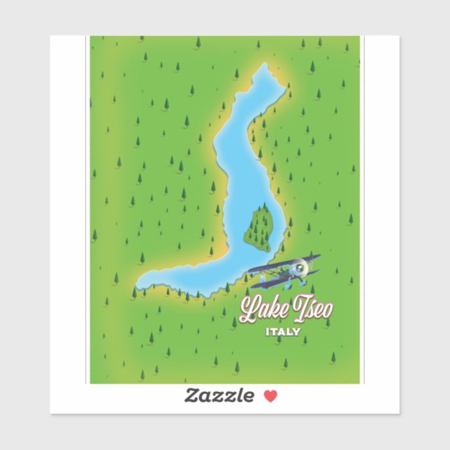 Adesivo Mapa do Lago Iseo Itália (Folha)